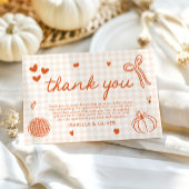 秋お洒落小さなかわいこちゃんパイ赤ちゃんシャワー サンキューカード