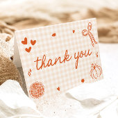 秋お洒落小さなかわいこちゃんパイ赤ちゃんシャワー サンキューカード