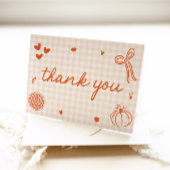 秋お洒落小さなかわいこちゃんパイ赤ちゃんシャワー サンキューカード