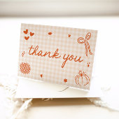 秋お洒落小さなかわいこちゃんパイ赤ちゃんシャワー サンキューカード