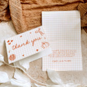 秋お洒落小さなかわいこちゃんパイ赤ちゃんシャワー サンキューカード