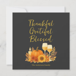 秋お祝い-エレガント金ゴールド感謝祭