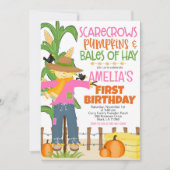 秋かかしカボンプキンガール誕生日 招待状 (正面)