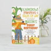 秋かかしカボンプキンボーイ誕生日 招待状 (スタンド正面)