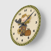 秋かかし時計 ラウンド壁時計 (傾斜)