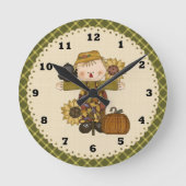 秋かかし時計 ラウンド壁時計 (正面)