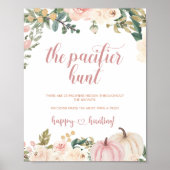 秋かぼちゃおしゃぶり狩りベビシャワーゲームポスター ポスター (正面)