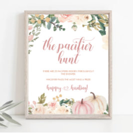 秋かぼちゃおしゃぶり狩りベビシャワーゲームポスター ポスター