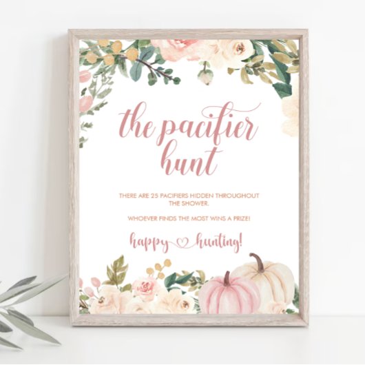 秋かぼちゃおしゃぶり狩りベビシャワーゲームポスター ポスター