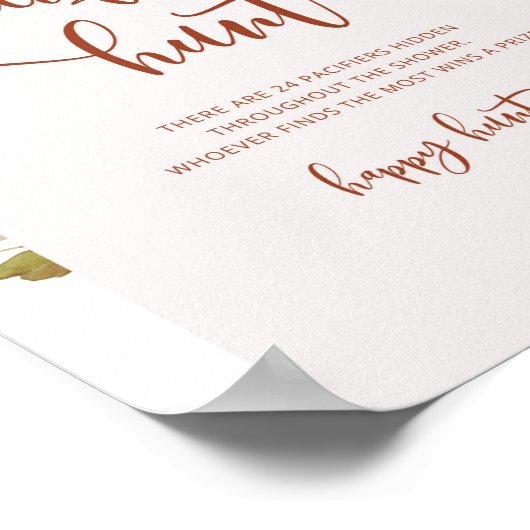 秋かぼちゃおしゃぶり狩り赤ちゃんシャワーゲームポスター ポスター (角)