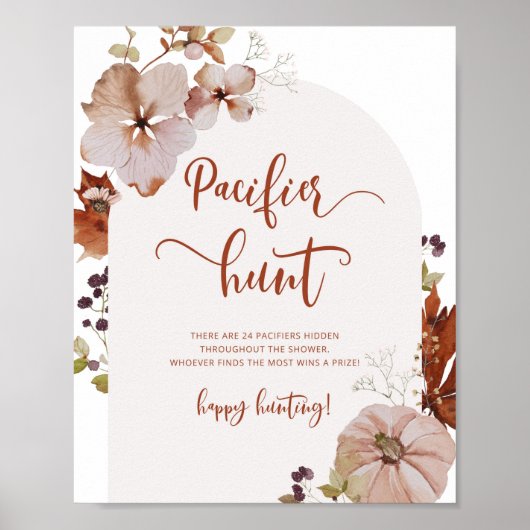 秋かぼちゃおしゃぶり狩り赤ちゃんシャワーゲームポスター ポスター (正面)