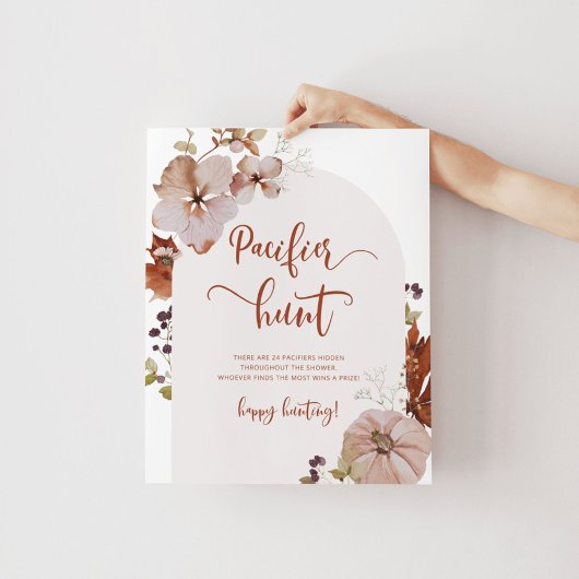 秋かぼちゃおしゃぶり狩り赤ちゃんシャワーゲームポスター ポスター