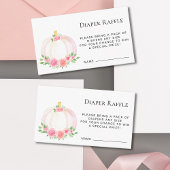 秋かぼちゃおむつラッフルガールズベビーシャワー エンクロージャーカード