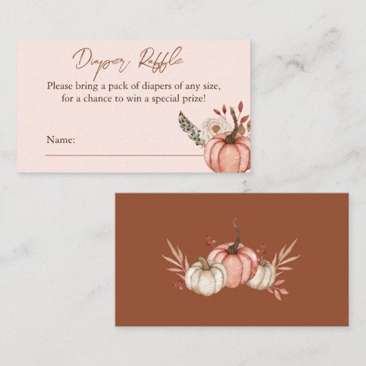秋かぼちゃおむつラッフルチケットエンクロージャカード エンクロージャーカード (正面/裏面)