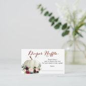 秋かぼちゃおむつラッフルベビシャワーカード エンクロージャーカード (スタンド正面)