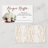 秋かぼちゃおむつラッフルベビシャワーカード エンクロージャーカード (正面/裏面)