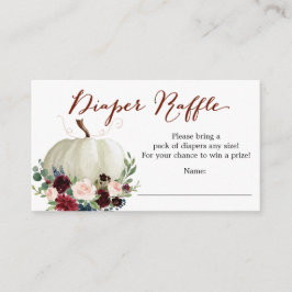 秋かぼちゃおむつラッフルベビシャワーカード エンクロージャーカード