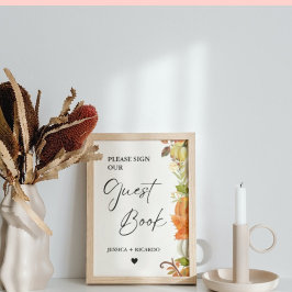 秋かぼちゃお願いゲストブックサイン ポスター