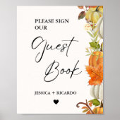 秋かぼちゃお願いゲストブックサイン ポスター (正面)