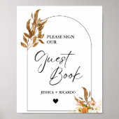 秋かぼちゃお願いゲストブックサイン ポスター (正面)