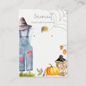 秋かぼちゃかかしイヤリングジュエリーディスプレイ 名刺 (正面)