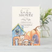秋かぼちゃきのこの赤ちゃんシャワー 招待状 (スタンド正面)