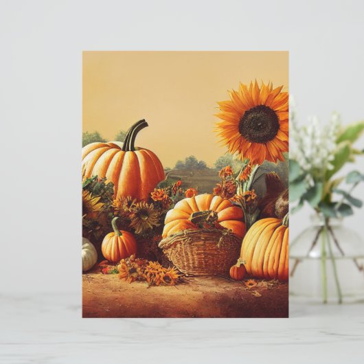 秋かぼちゃひまわりスクラップブック紙 (スタンド正面)