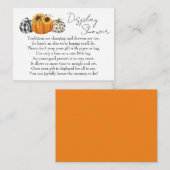 秋かぼちゃひまわりベビーディスプレイシャワー エンクロージャーカード (正面/裏面)