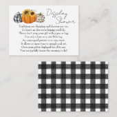 秋かぼちゃひまわりベビーディスプレイシャワー エンクロージャーカード (正面/裏面)