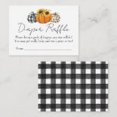 秋かぼちゃひまわり赤ちゃんシャワーおむつラッフル エンクロージャーカード (正面/裏面)