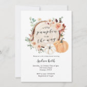 秋かぼちゃを燃やしたかぼちゃの赤ちゃんシャワーの招待状 招待状 (正面)