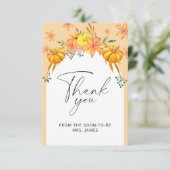 秋かぼちゃアーチブライダルシャワーサンキューカード カード (スタンド正面)