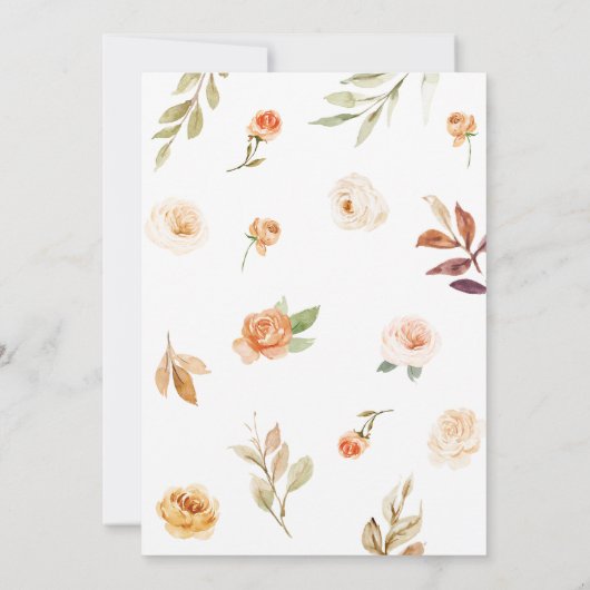 秋かぼちゃウッドランドベビーシャワー 招待状 (裏面)