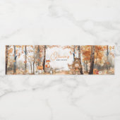 秋かぼちゃウッドランド動物のベビーシャワー ペットボトルラベル (シングルラベル)