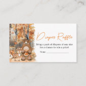 秋かぼちゃウッドランド動物ベビーおむつラッフル エンクロージャーカード (正面)