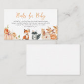 秋かぼちゃウッドランド赤ちゃんシャワーベビー本 エンクロージャーカード (正面/裏面)