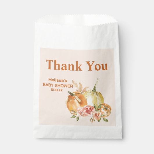 秋かぼちゃオレンジ白赤面フローラ感謝していユーズ フェイバーバッグ (正面)