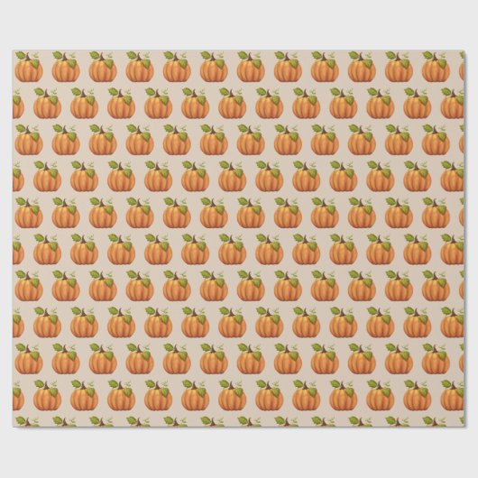 秋かぼちゃギフトラップハロウィンサンクスギビング ラッピングペーパー (フラット)