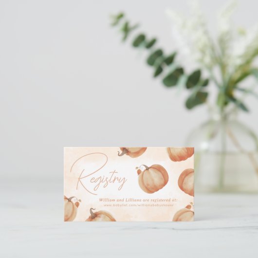 秋かぼちゃギフトレジストリ エンクロージャーカード (スタンド正面)