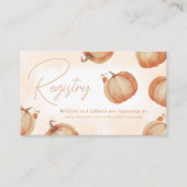 秋かぼちゃギフトレジストリ エンクロージャーカード (正面)