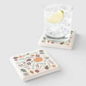 秋かぼちゃコンテンポラリーグラフィックパターン ストーンコースター (横)