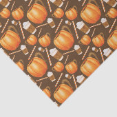 秋かぼちゃスパイスラテモダン水彩模様 薄葉紙 (詳細)