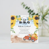 秋かぼちゃトラック |ひまわりベビーBBQシャワーイン 招待状 (スタンド正面)