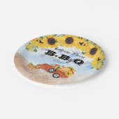 秋かぼちゃトラック |ひまわりベビーBBQシャワー ペーパープレート (アングル)