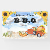 秋かぼちゃトラック |ひまわりベビーBBQシャワー 横断幕 (横)
