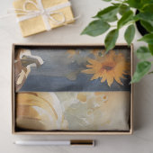 秋かぼちゃヒマワリフローラブルーホワイトデクページ 薄葉紙 (ギフト)