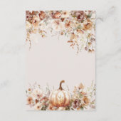 秋かぼちゃフローラハートベビーシャワーオムツ エンクロージャーカード (裏面)