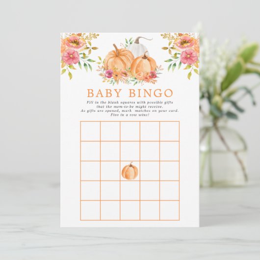 秋かぼちゃフローラ赤ちゃんシャワービンゴゲーム 招待状 (スタンド正面)