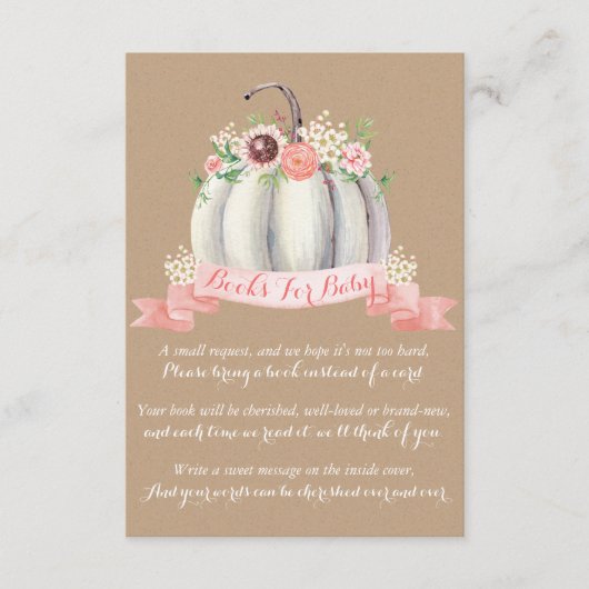 秋かぼちゃブックリクエストカード、ベビー用ブック エンクロージャーカード (正面)