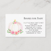 秋かぼちゃブックリクエスト女の子の赤ちゃんシャワー エンクロージャーカード (正面)